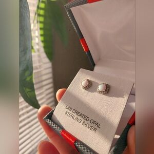 Sterling Silver Opal Earrings